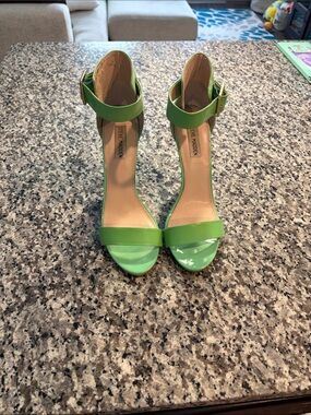 Steve Madden Bright Green Patent Ankle-Strap Heels